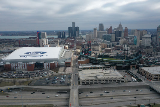 A Detroit sports-inspired photographic composition referencing the Lions and Tigers — photograph by Chris Ahern