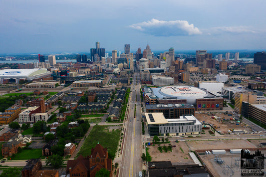 A view along Woodward Avenue, one of Detroit’s defining corridors — photograph by Chris Ahern