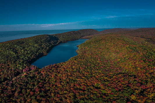 A landscape featuring Lake of the Clouds in Michigan’s Porcupine Mountains — photograph by Chris Ahern